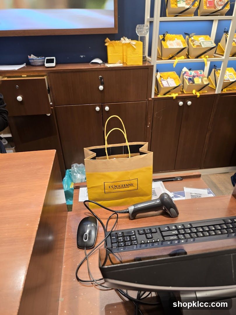Checkout Counter with Shopping Bag