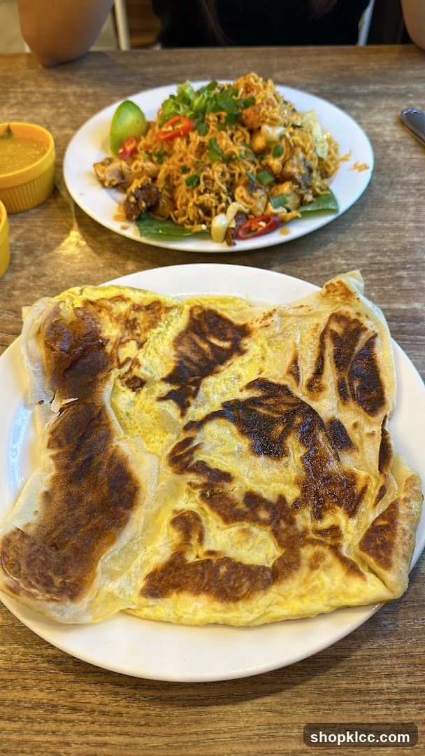 Roti Canai and Noodles