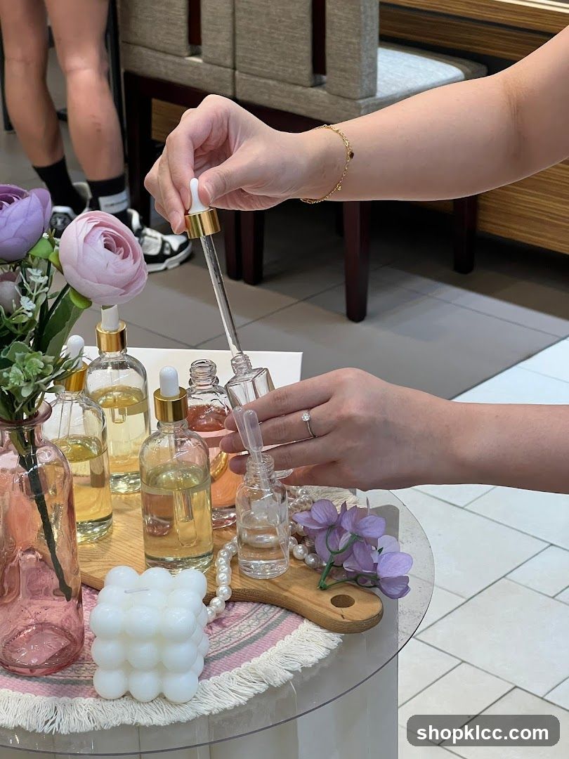 Skincare product demonstration
