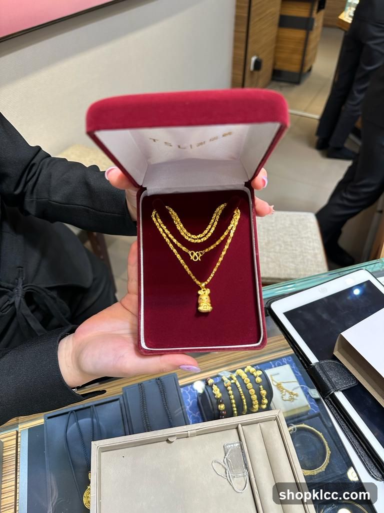 Gold Necklace in Jewelry Box