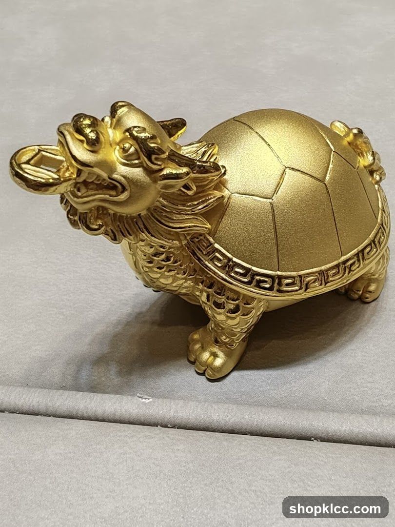 Golden Dragon Turtle Figurine