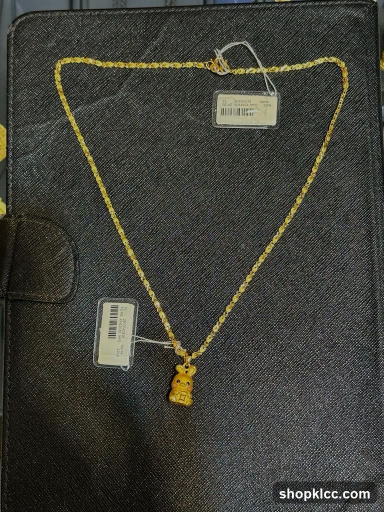 Gold Necklace with Bunny Pendant