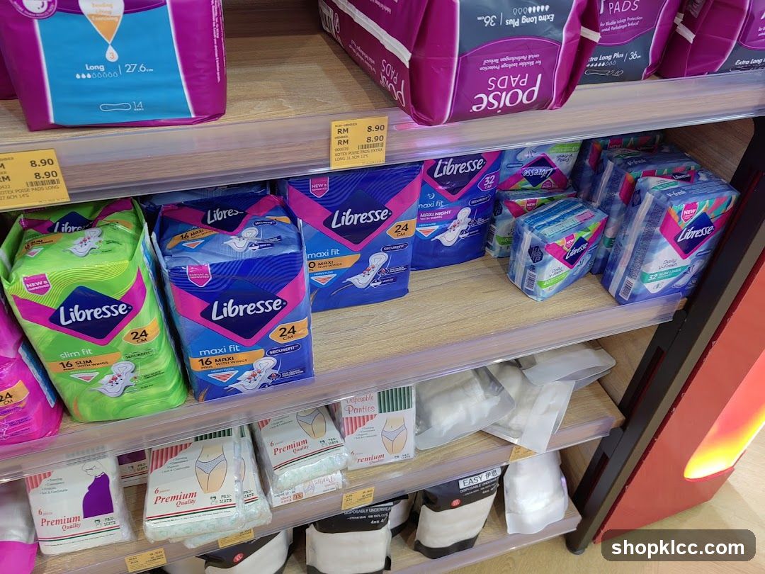 Feminine Hygiene Products on Shelves