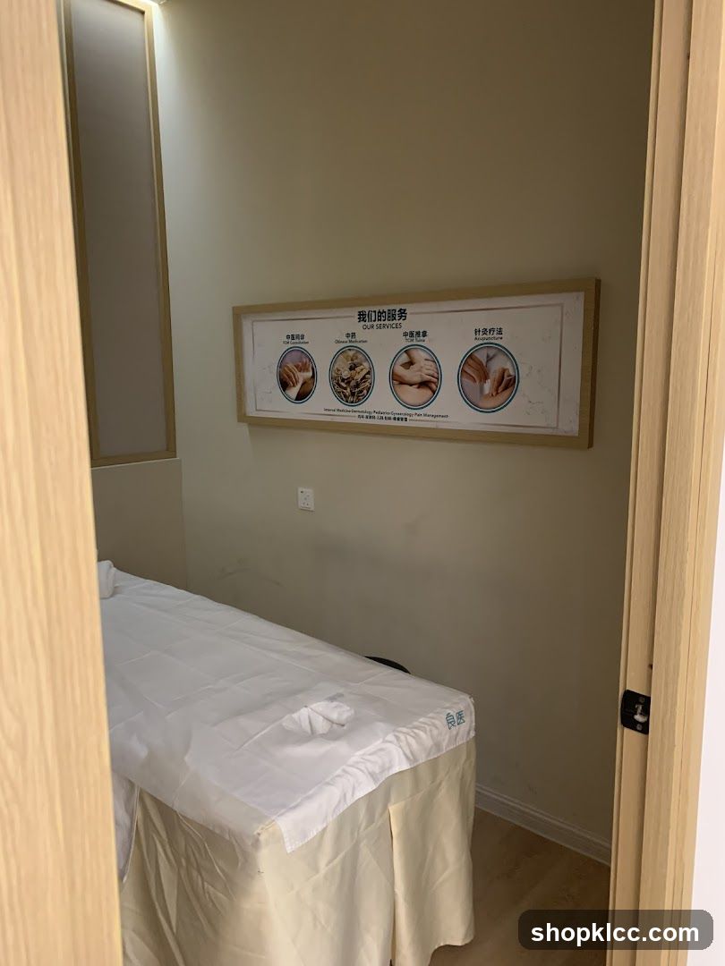 Massage Room with Services Sign