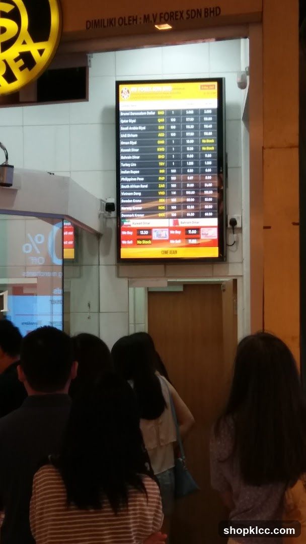 MV FOREX SDN BHD Exchange Rates