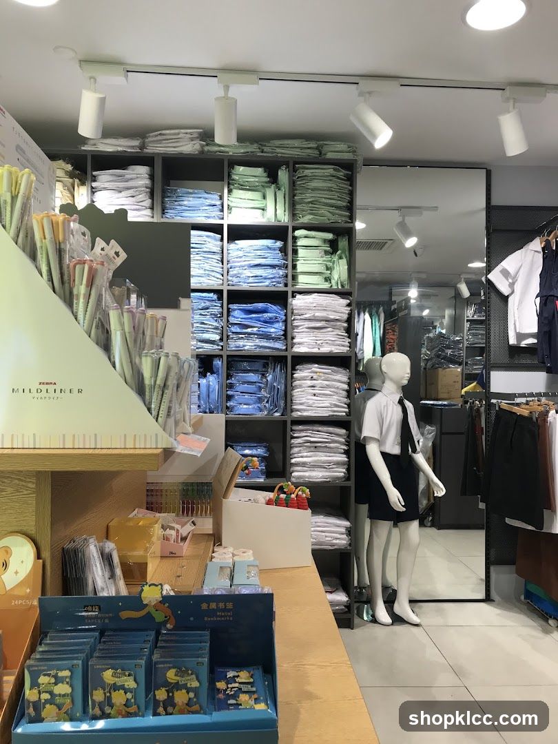 Store Display with Clothing and Stationery