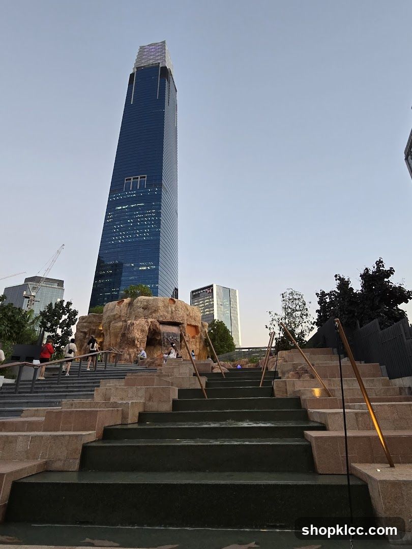 Modern Cityscape with Water Feature