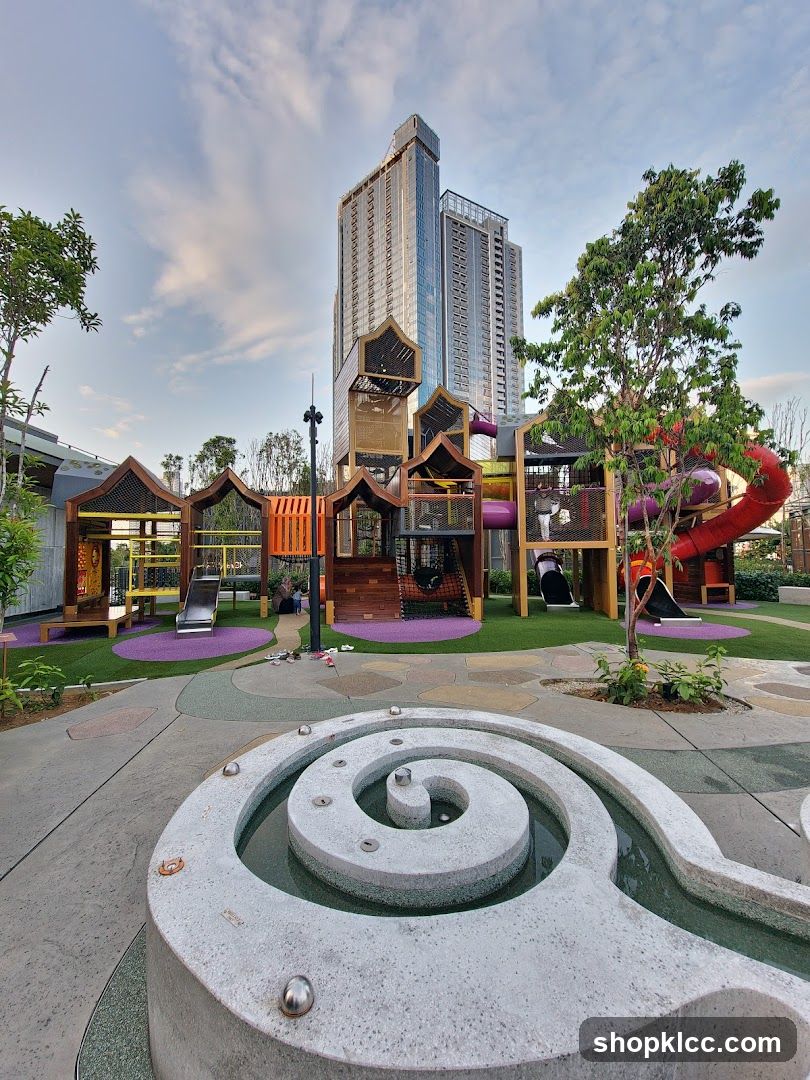Modern Playground with Water Feature