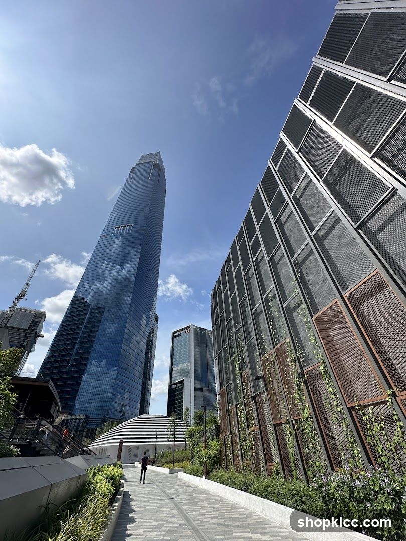 Modern Cityscape with Tall Buildings and Greenery