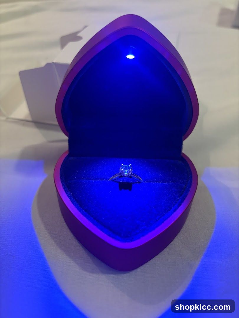 Diamond Ring in Heart-Shaped Box