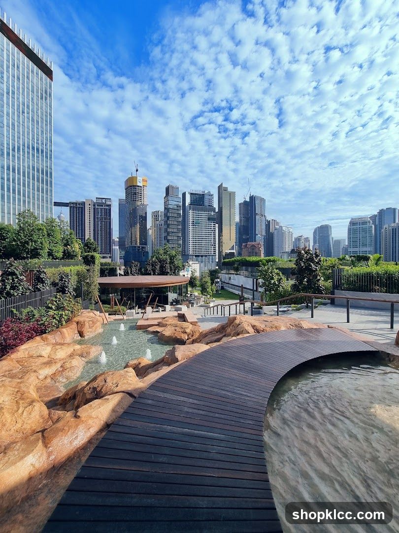 Urban Oasis with City Skyline