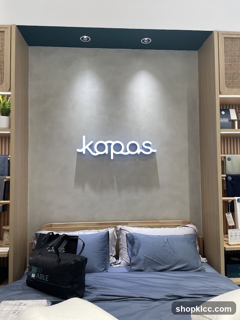 Bedroom Display with Neon Sign