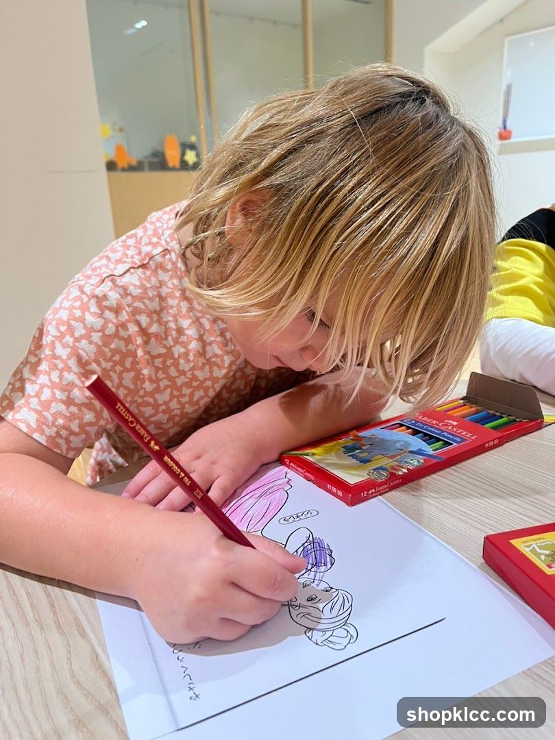 Child coloring a picture