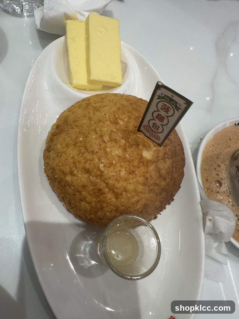 Baked Bun with Butter and Syrup