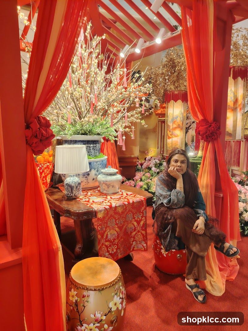 Woman in a Festive Display
