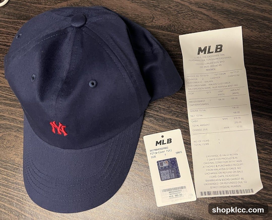 MLB Cap and Receipt
