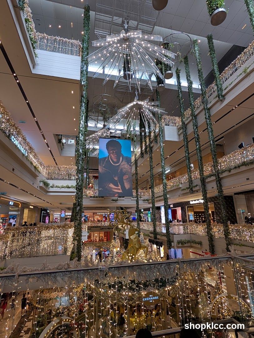 Mall Interior with Holiday Decorations