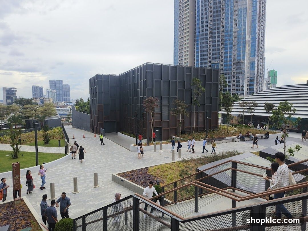 Modern Urban Plaza with People