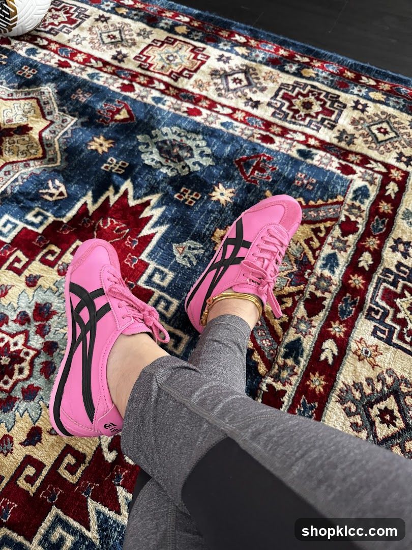 Pink Sneakers on a Rug