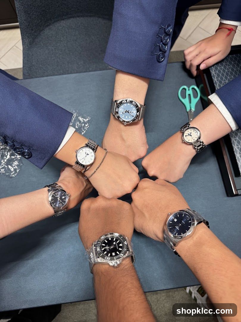 Group of people showing off watches