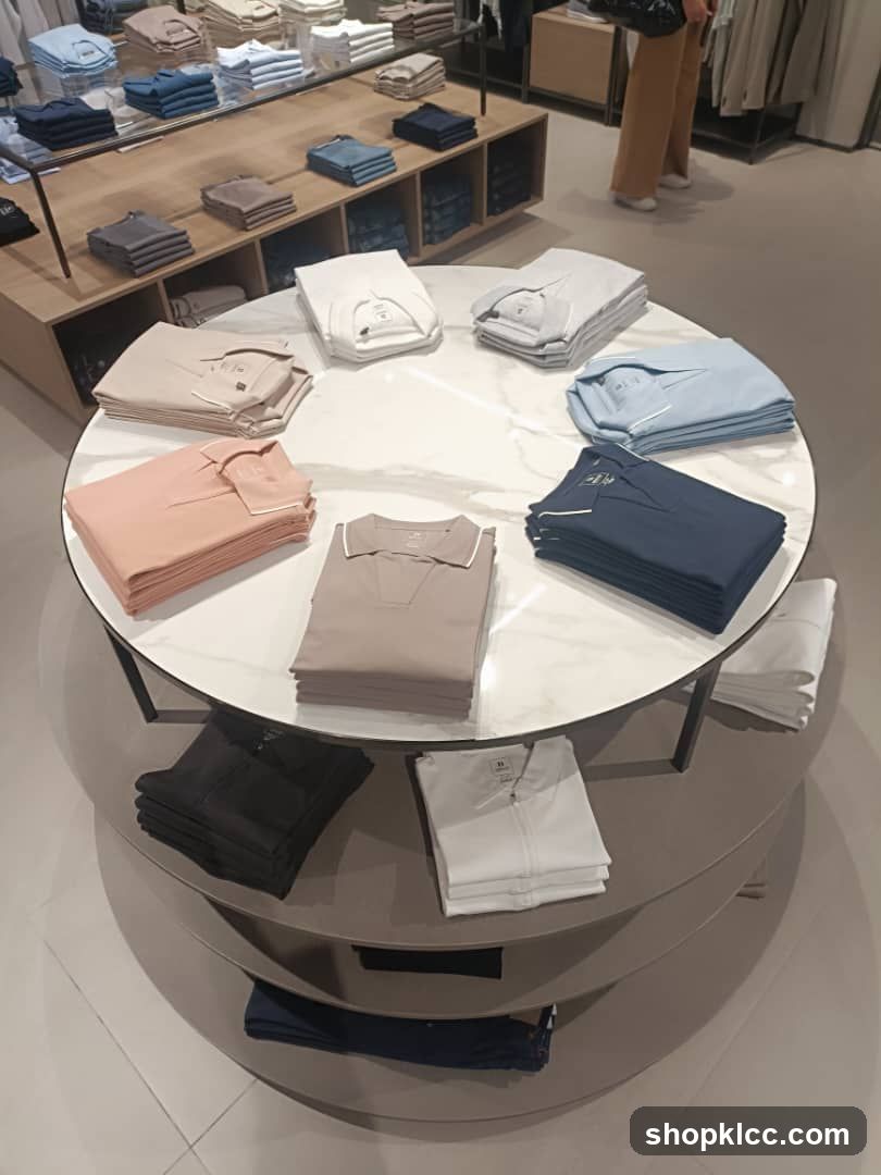 Folded Polo Shirts Display