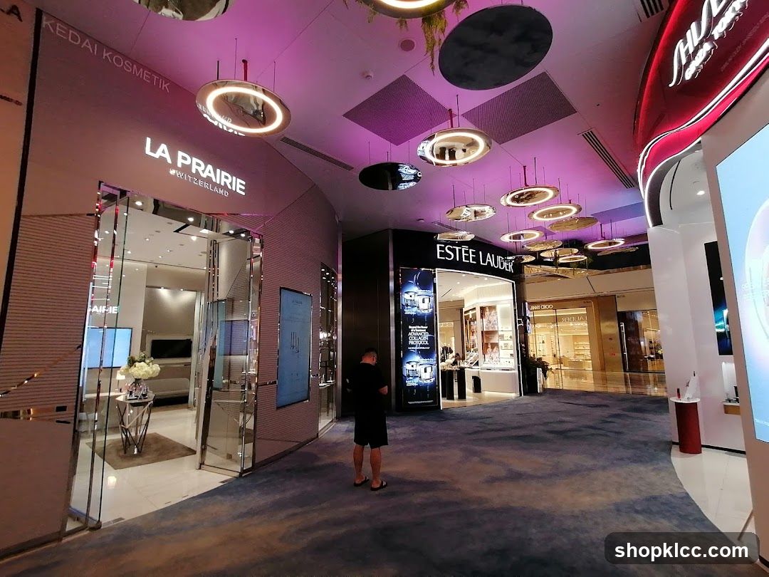 Cosmetic stores in a mall