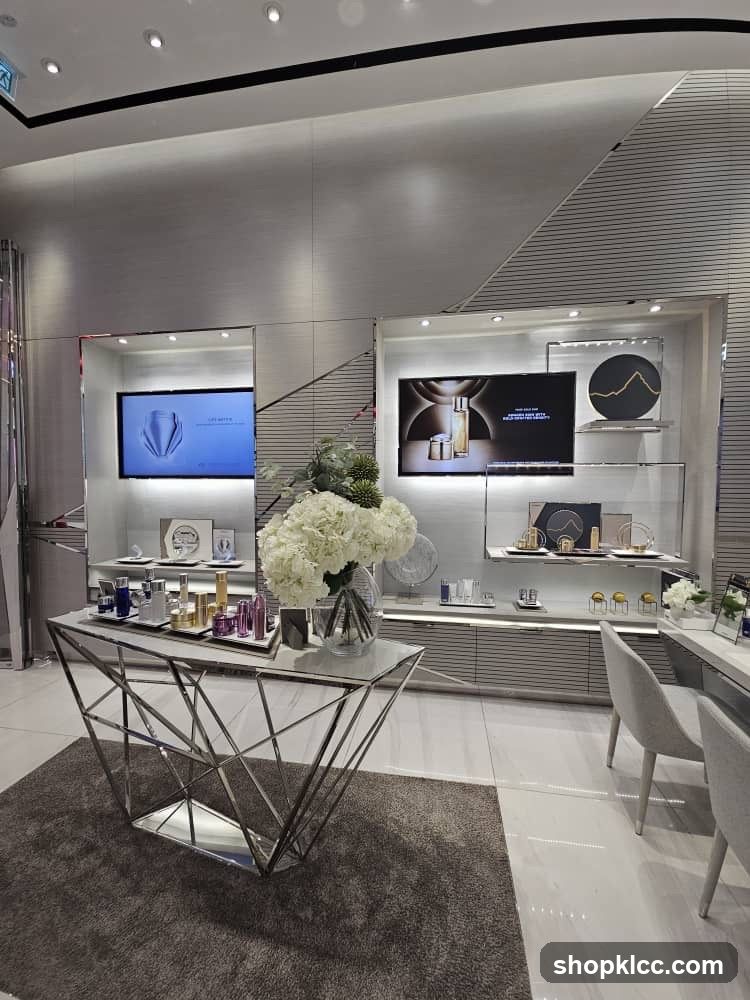 Cosmetics display in a modern store