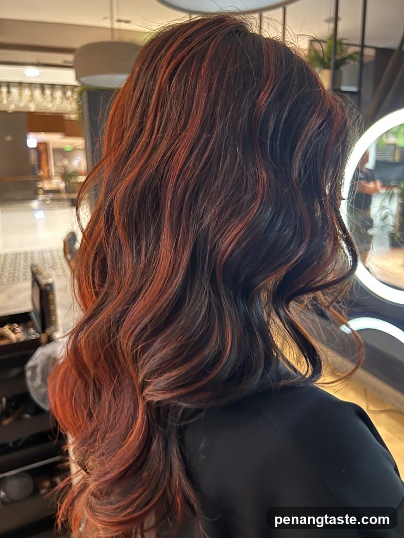 Woman's Hair with Red Highlights