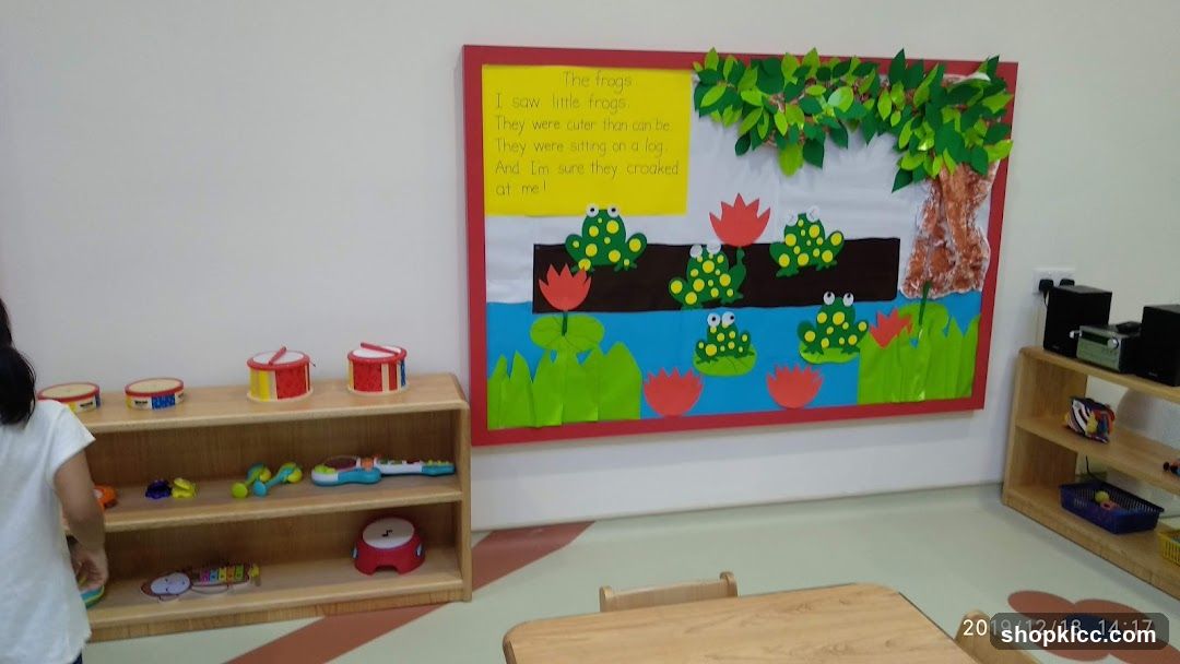 Classroom Bulletin Board with Frogs