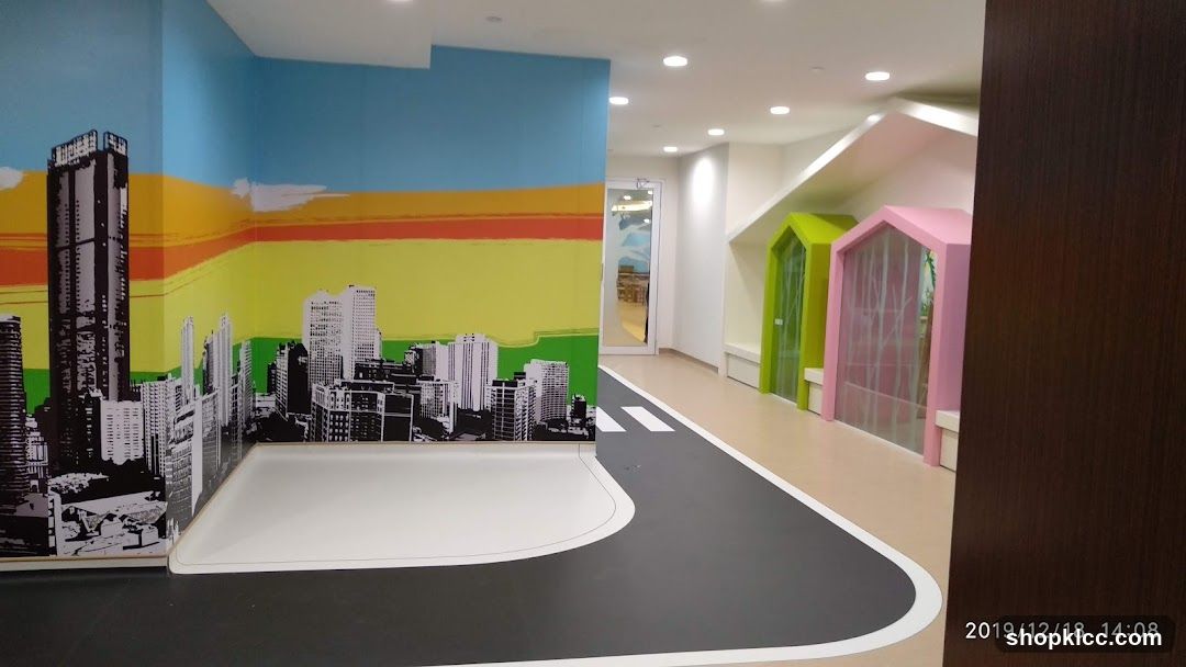 Play Area with City Mural and Playhouses