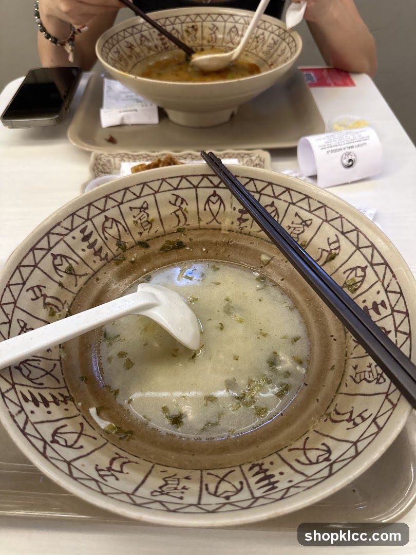 Partially Eaten Noodle Soup