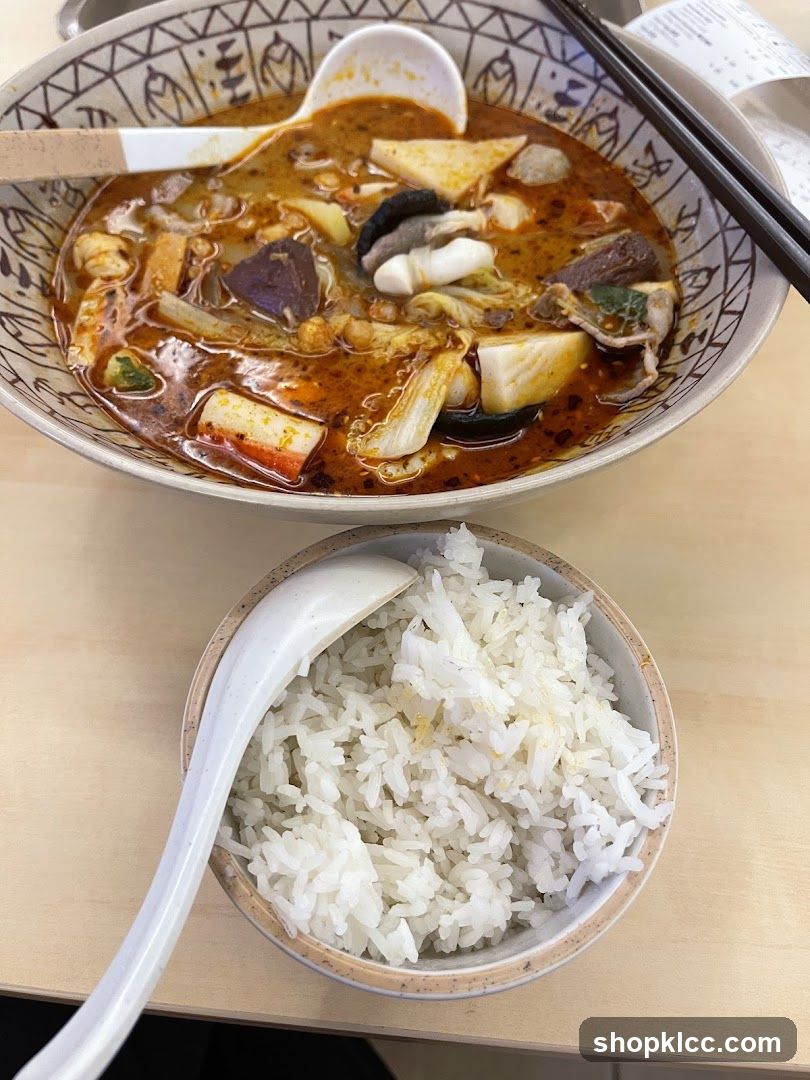 Spicy Noodle Soup and Rice