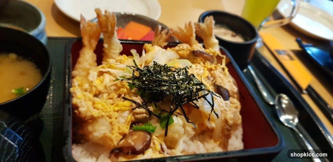 Japanese Rice Bowl with Tempura Shrimp