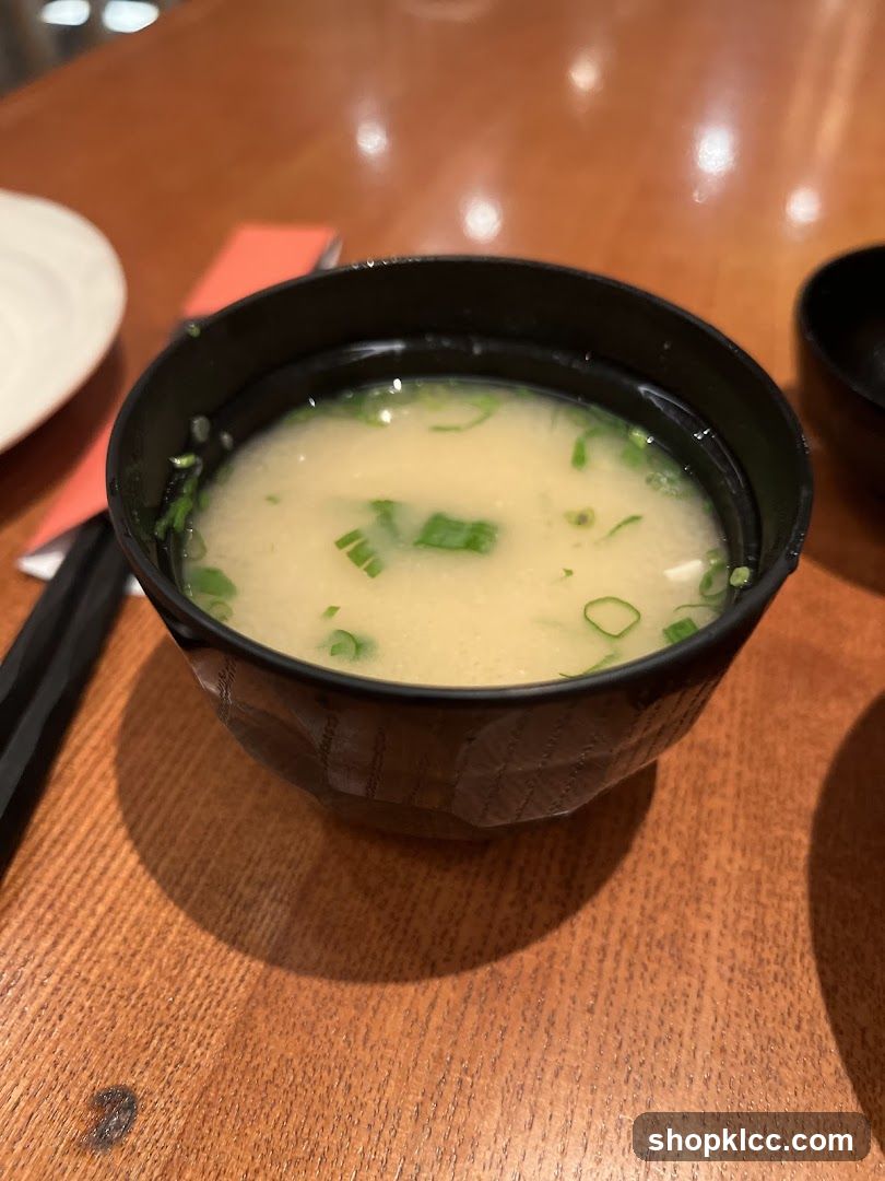 Miso Soup in Black Bowl