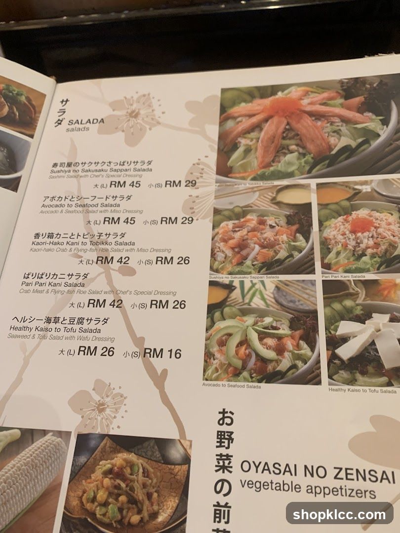 Salad Menu Page