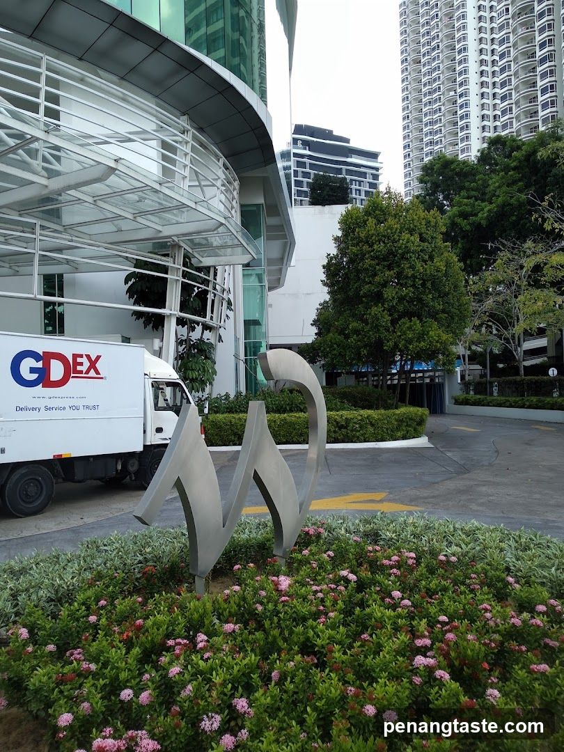 Modern Building Entrance with GDEX Truck