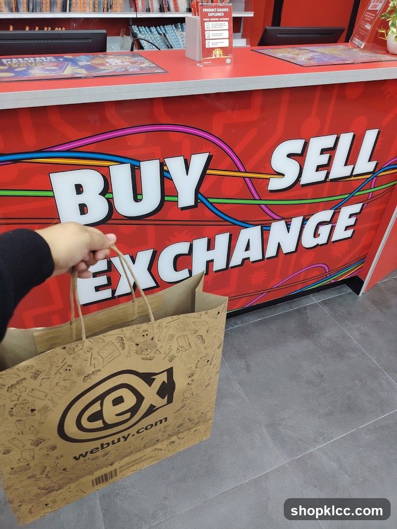 CEX Shopping Bag and Counter