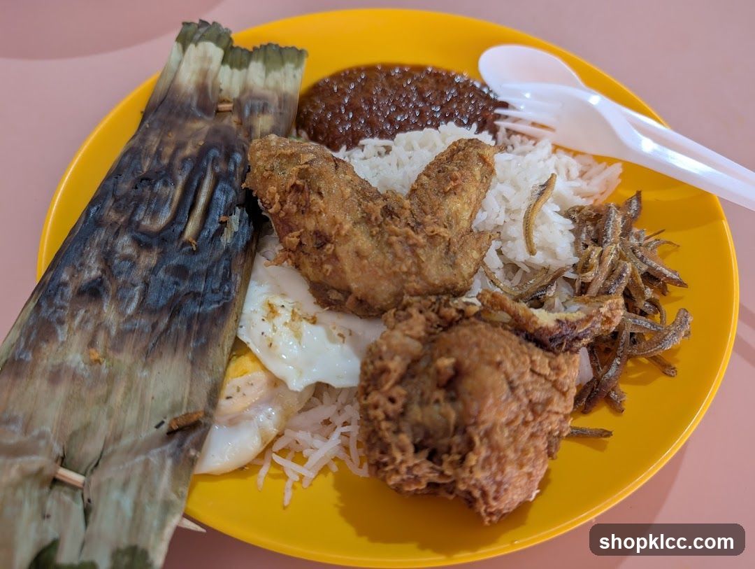 Nasi Lemak with Fried Chicken
