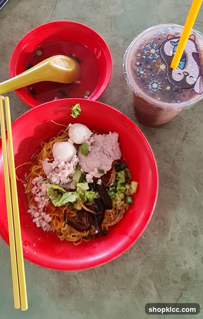 Noodles with Meat and Drink