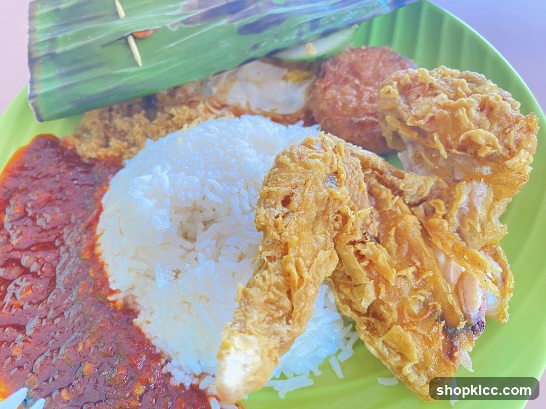 Nasi Lemak with Fried Chicken