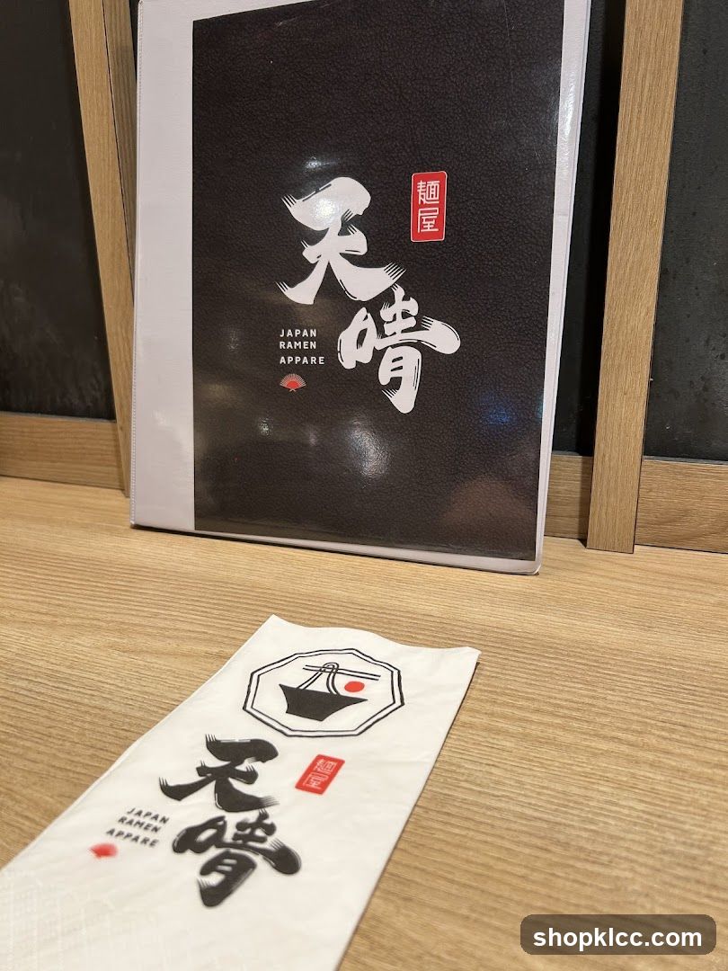 Ramen Apparel Menu and Napkin