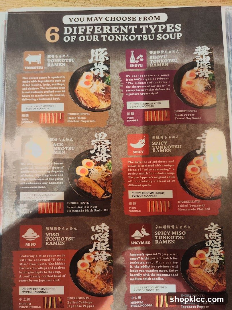 6 Different Types of Tonkotsu Soup