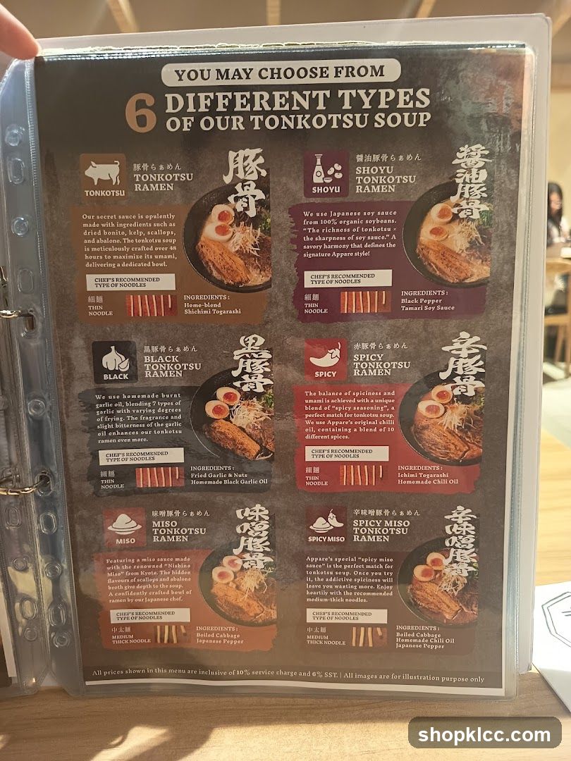 6 DIFFERENT TYPES OF OUR TONKOTSU SOUP