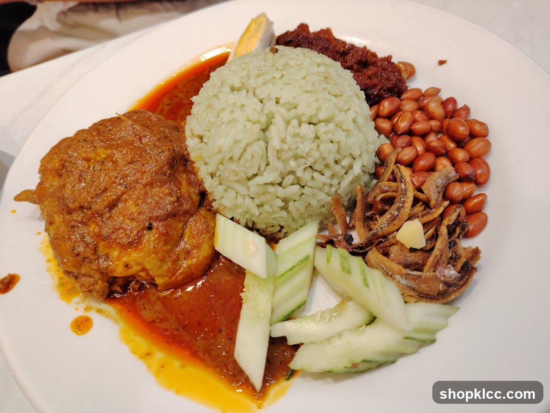 Nasi Lemak with Chicken Rendang
