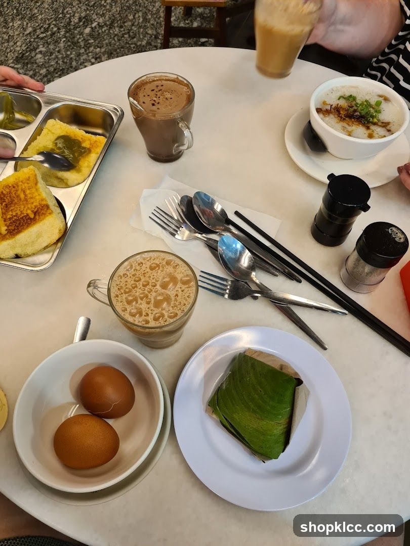 Table with breakfast items