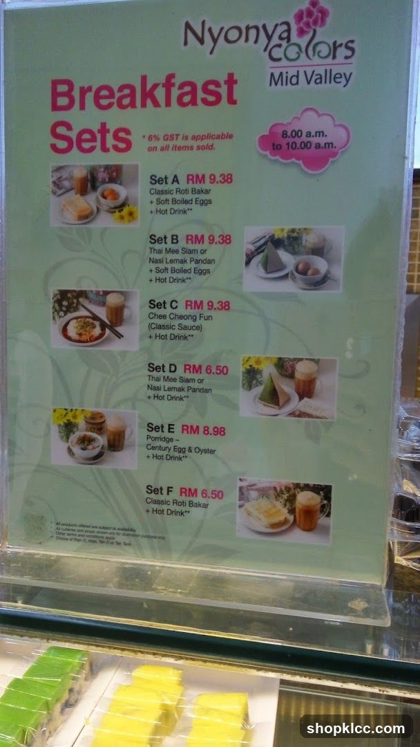 Nyonyacors Breakfast Sets