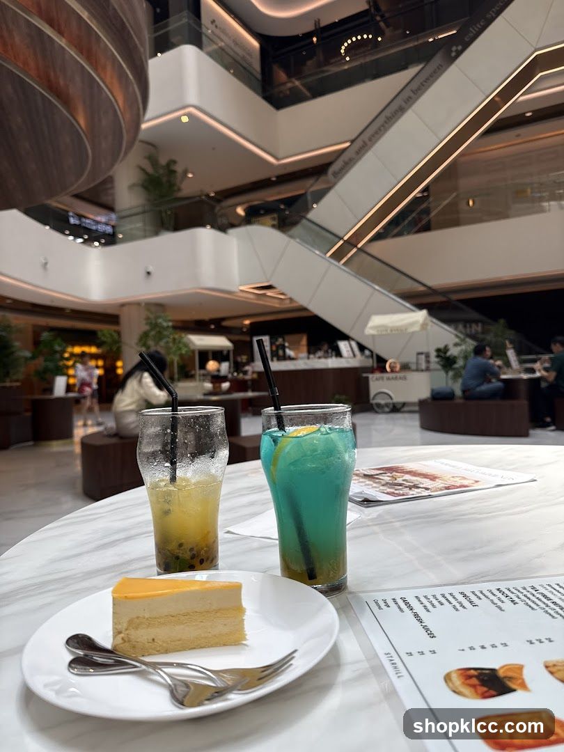 Cafe Interior with Drinks and Dessert