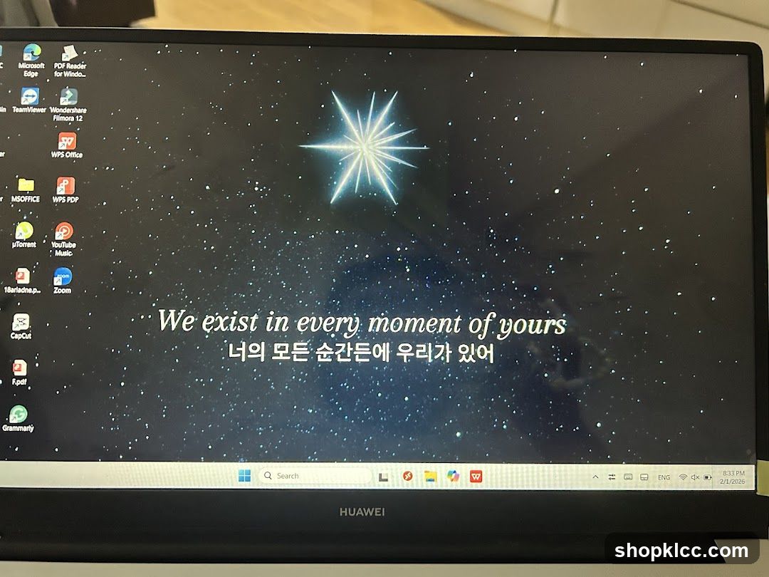 Desktop Screen with Inspirational Text