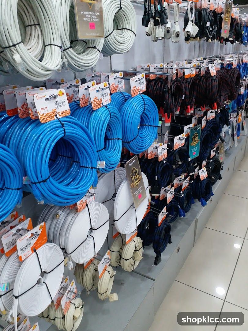 Cable and Wire Display in Store