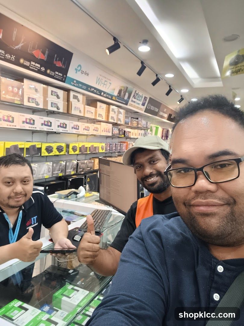Tech Store Interior with Staff